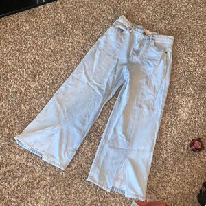 Joie high-rise front-slit jeans, size 27.